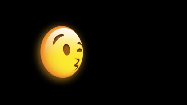 Blowing Kiss Face Emoji Ícone Isolado Fundo Branco Para Aplicativo — Vídeo de Stock