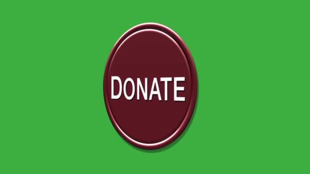 Pulsante Donazione Donare Icona Sullo Schermo Verde — Video Stock