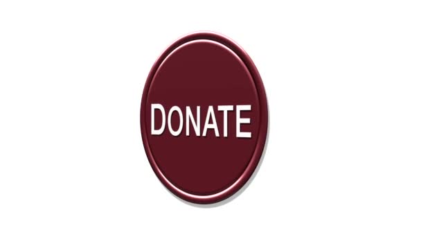 Botón Donación Rojo Donar Icono Sobre Fondo Blanco — Vídeo de stock