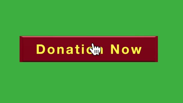 Red Donation Button Animations Arrow White Background — 비디오