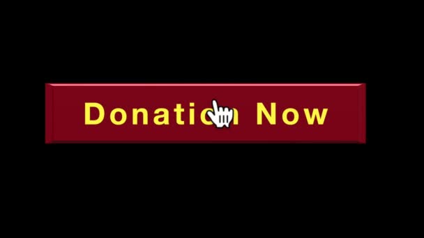 Red Donation Button Animations Arrow White Background — 비디오