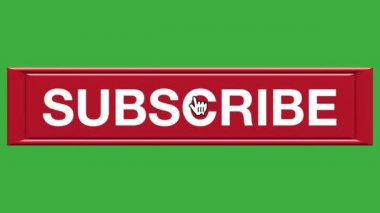 Üye olma düğmesi. Yeşil ekranda bir fare imlecinin abonelik tuşuna basmasının canlandırması