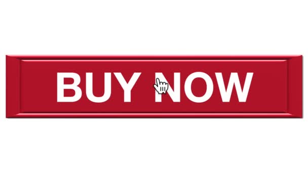 Buy Now Button Animation Mouse Cursor Hitting Buy Now Button — Stock video