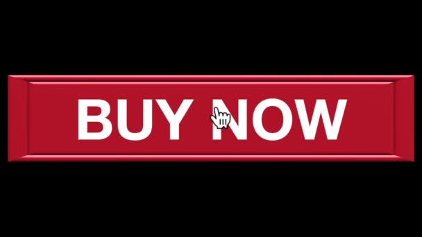 Buy Now Button Animation Mouse Cursor Hitting Buy Now Button — Stock video