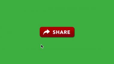 Yeşil ekranda Rounded Share simgesine tıklayan bir fare imlecinin canlandırması