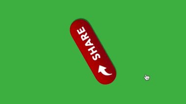 Yeşil ekrandaki Rounded animasyon simgesi bilgisayarına tıklayan bir fare imlecinin canlandırması