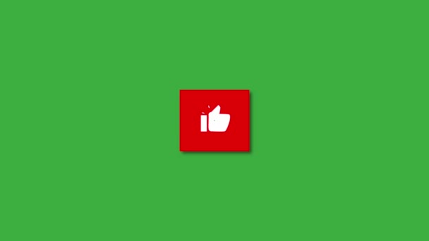 动画鼠标光标点击正方形大拇指上的图标 大声点 绿色屏幕上的循环动画 — 图库视频影像
