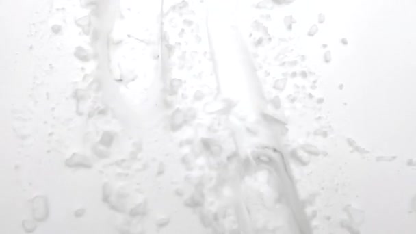 Vestígios Botas Neve Macia Branca Fechar Vista Superior — Vídeo de Stock