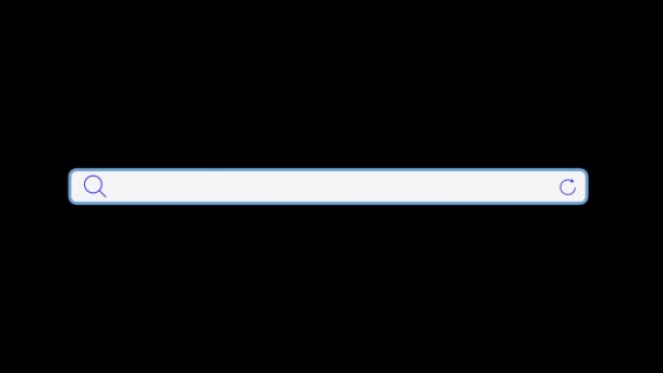 Animated Search Bar Met Alpha Channel Zoeken Database Web Browser — Stockvideo
