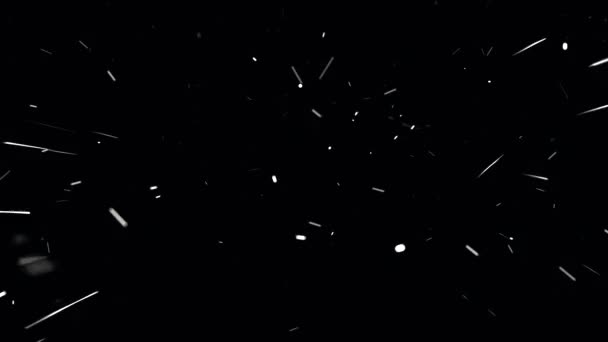 Снежинки Быстро Приближаются Камере Снежная Буря Снегопад Альфа — стоковое видео