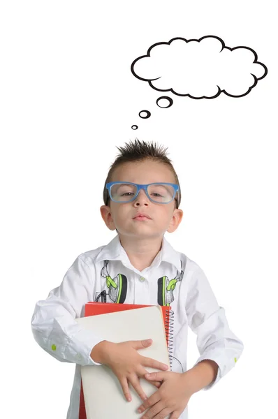 Smiling child on their first day of school — Stock Photo, Image