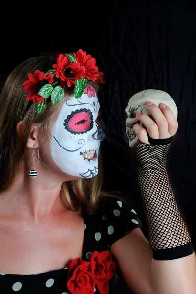 Halloween make up mexican mask — Stock Photo, Image