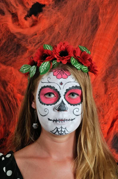 Halloween make up mexican mask — Stock Photo, Image