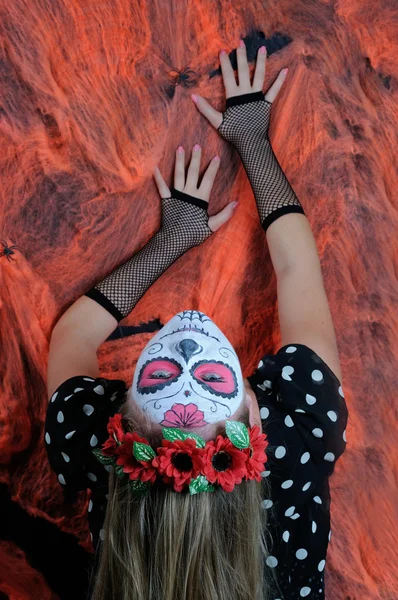 Halloween make up mexican mask — Stock Photo, Image