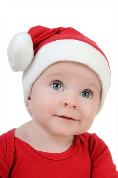 Molto felice bambina nel giorno di Babbo Natale — Foto Stock