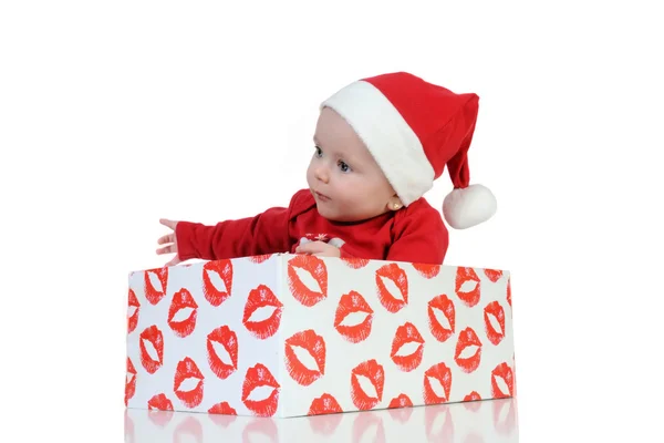Very happy little girl in Santa Claus day — Stock Photo, Image