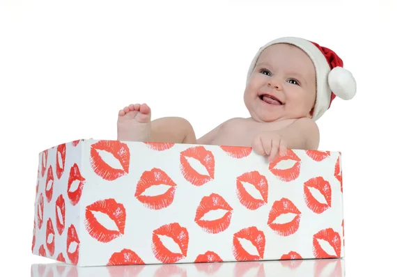 Very happy little girl in Santa Claus day — Stock Photo, Image