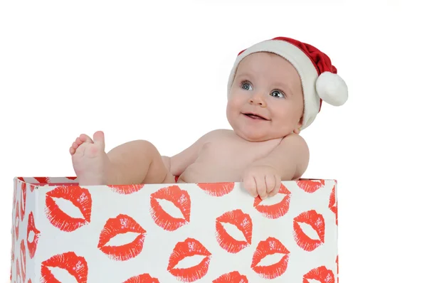 Very happy little girl in Santa Claus day — Stock Photo, Image