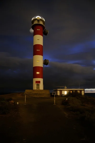 Lighthouse at night in Tenerife — Stock Photo, Image