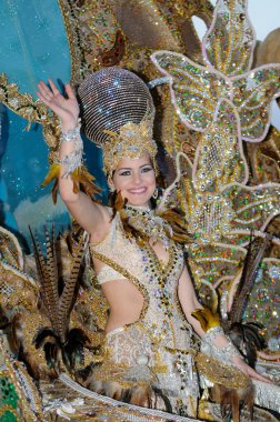 Tenerife, 17 Şubat: Karnaval grupları ve kostümlü karakterler