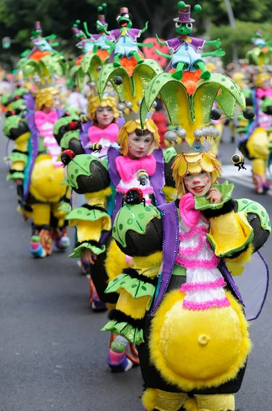 TENERIFE, 17 FEBBRAIO: Gruppi di Carnevale e personaggi in costume — Foto Stock