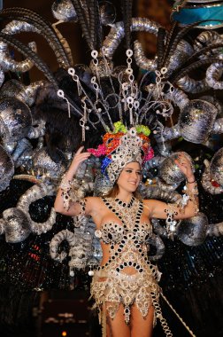 Tenerife, 17 Şubat: Karnaval grupları ve kostümlü karakterler