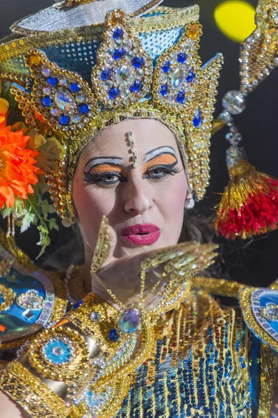 Teneriffa, 20. Januar: Karnevalsgruppen und kostümierte Figuren — Stockfoto