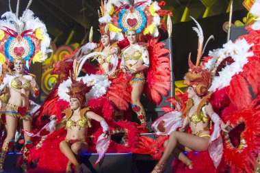 Tenerife, 30 Ocak: Karakter ve gruplar karnaval.
