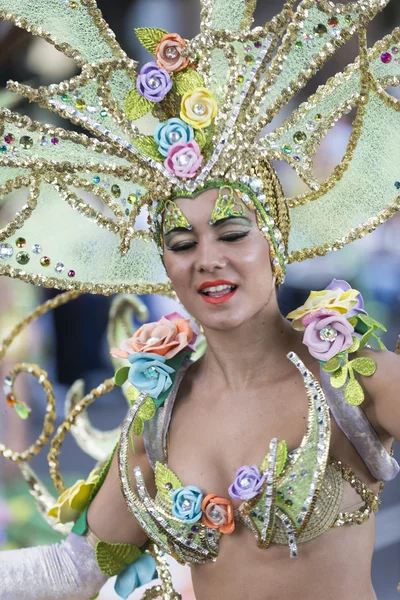 Tenerife, februari 9: Tekens en groepen in het carnaval — Stockfoto