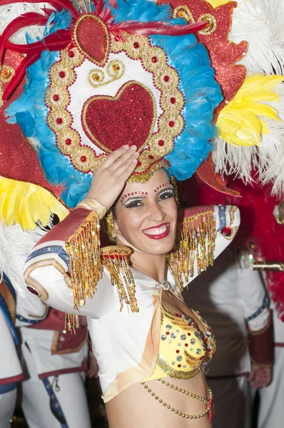 TENERIFE, FEVEREIRO 9: Personagens e Grupos no Carnaval — Fotografia de Stock