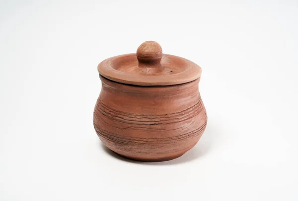 Rzemiosło Ceramiczne Produkt Ceramiczny Własnymi Rękami Wykonany Kole Garncarskim Izolowany — Zdjęcie stockowe