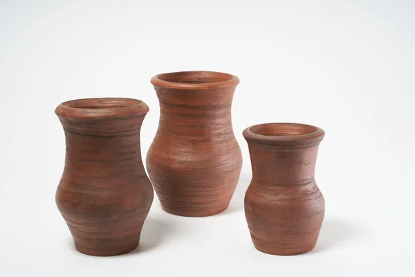 stock image Pottery Craft, ceramic product with your own hands, made on a Potter's wheel, isolated on a white background, clay.