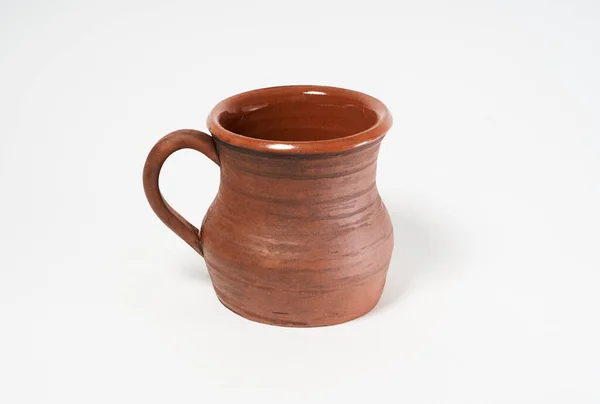 Pottery Craft Keramický Výrobek Vlastníma Rukama Vyrobený Hrnčířském Kole Izolovaný — Stock fotografie