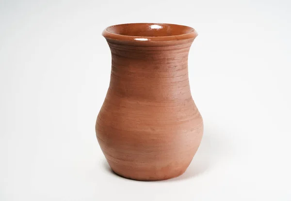 stock image Pottery Craft, ceramic product with your own hands, made on a Potter's wheel, isolated on a white background, clay.