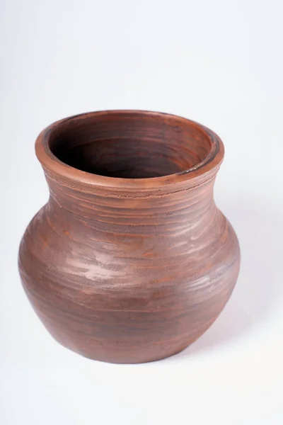 Pottery Craft Keramický Výrobek Vlastníma Rukama Vyrobený Hrnčířském Kole Izolovaný — Stock fotografie