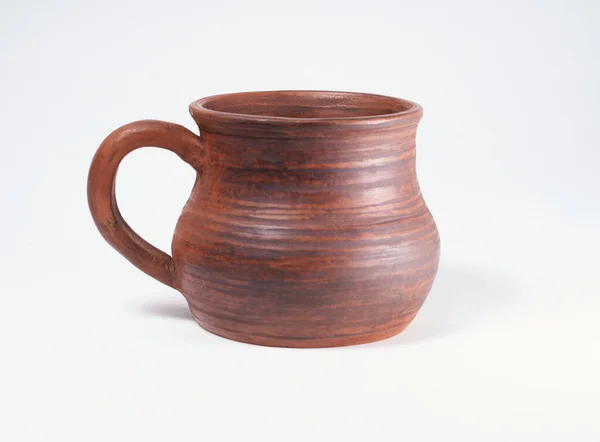 Pottery Craft Keramický Výrobek Vlastníma Rukama Vyrobený Hrnčířském Kole Izolovaný — Stock fotografie