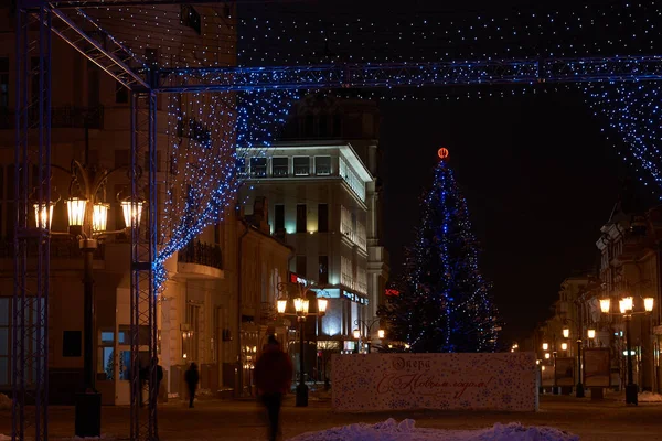 Boże Narodzenie Zamazane Bokeh Świąteczne Lampki Choince Nowy Rok Zbliżenie — Zdjęcie stockowe