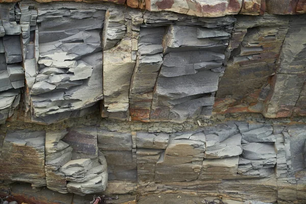 La textura y el fondo de las piedras. Textura de roca en la costa del mar — Foto de Stock