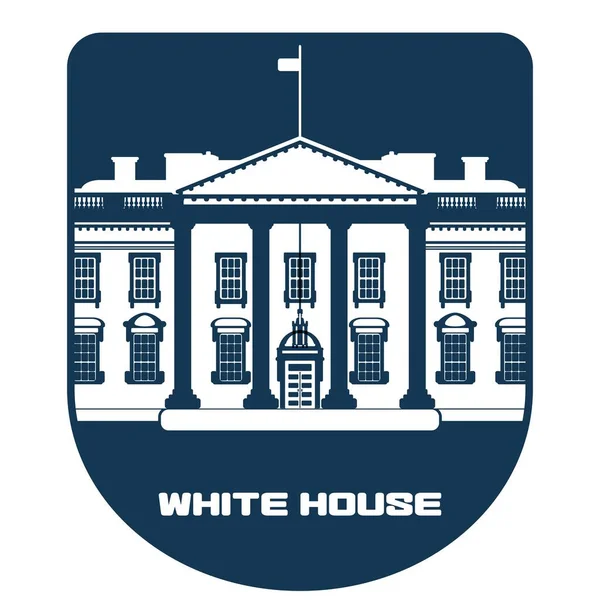 Logo Maison Blanche Président America Sous Forme Bouclier Image Style — Image vectorielle