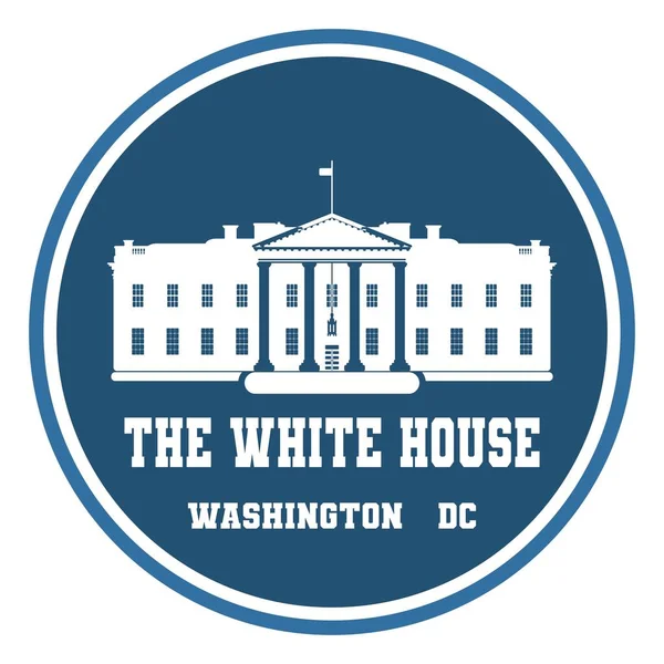 Logo Maison Blanche Président America Image Style Plat — Image vectorielle