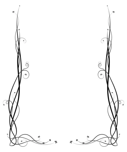 Vinná Réva Táhnoucí Nahoru Rámové Ornamenty Kreslit Obrázek Stylu Čmáranice — Stockový vektor