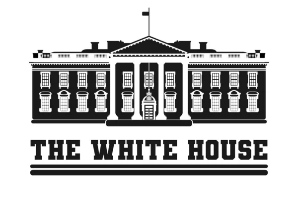 Logo Bílý Dům Černobílý Znak Budovy Prezidenta Obrázek Plochého Stylu — Stockový vektor