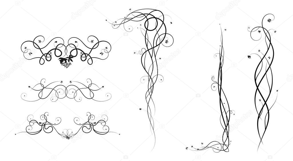 grapes elements for ornament weaving plants. sketch doodle style image