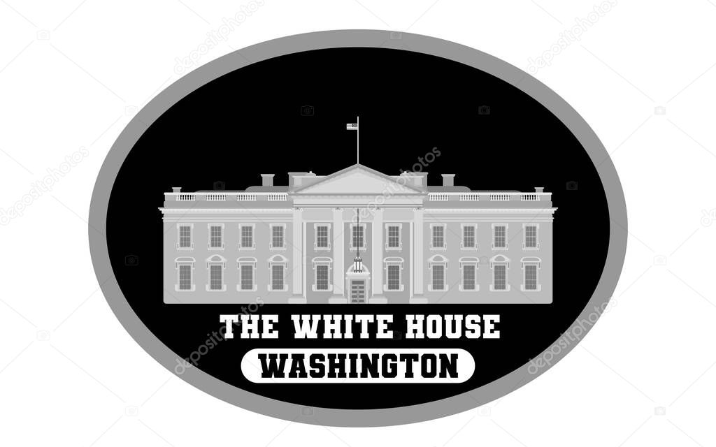 white house united states of america president. flat style image
