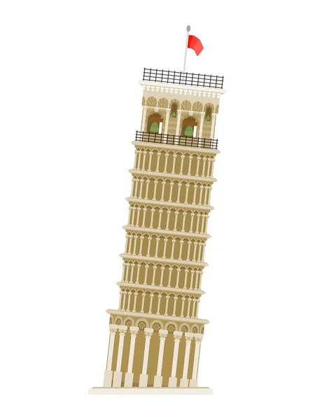 Torre Inclinada Pisa Italia Hito Plano Imagen Estilo — Foto de Stock