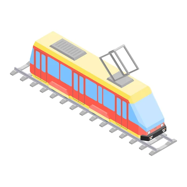 Stadsvervoer Tram Rails Isometrische Beeld Isometrische Stijlen Voorraad — Stockvector