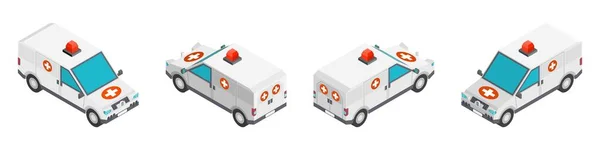 救护车车设置为等距型 等距画法 — 图库矢量图片