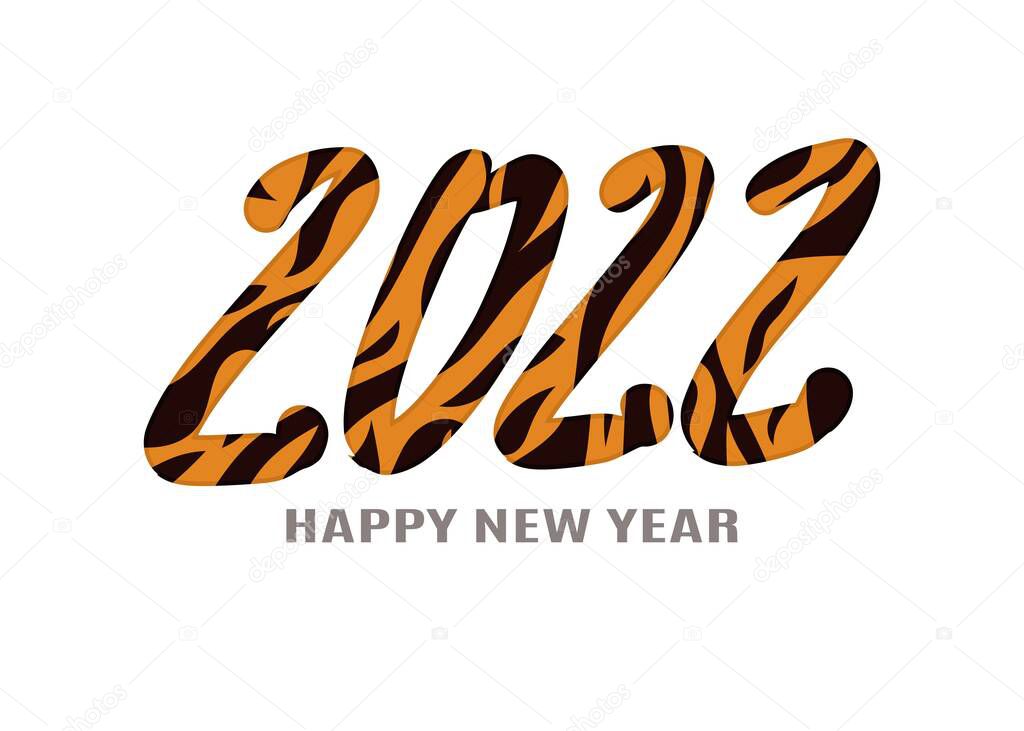 inscription 2022 year of the tiger new. flat style vector image