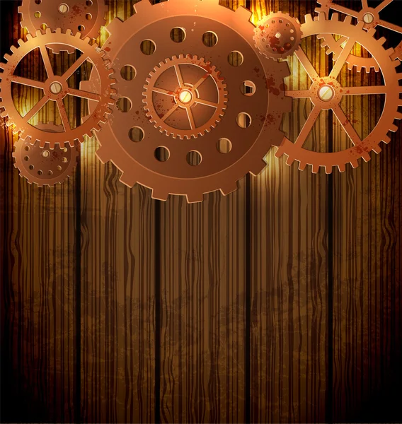 Steampunk background with gears — Stock Vector