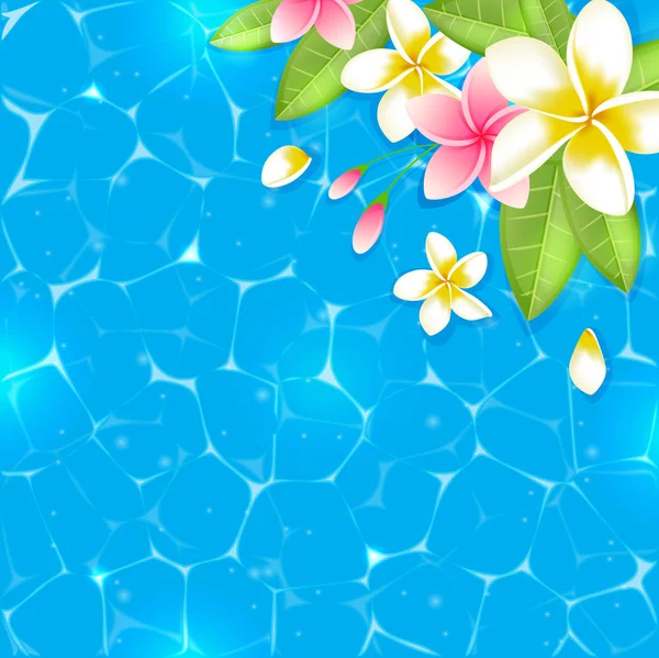 蓝色热带夏季背景 — 图库矢量图片